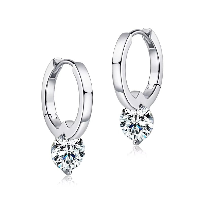 Moissanite 925 Sterling Silver Special Hoop Earrings