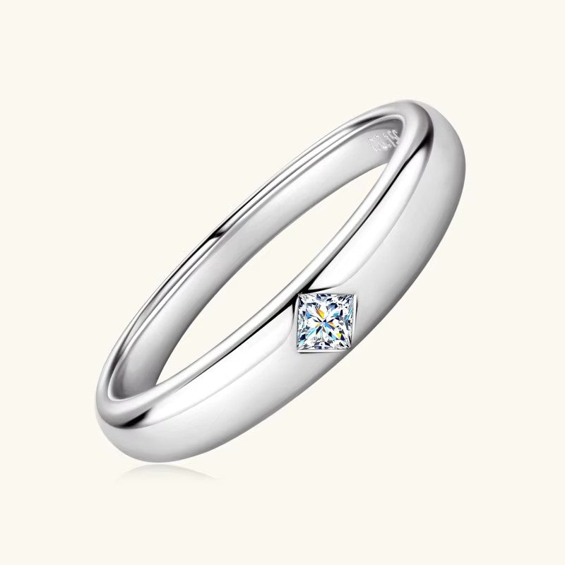 18k Gold Plated 925 Sterling Silver Princess Cut Square Moissanite Halo Ring