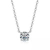 Claw Round Moissanite Necklace
