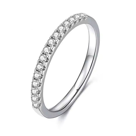 Moissanite 925 Sterling Silver 15pcs Stones Ring