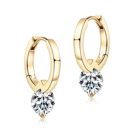 Moissanite 925 Sterling Silver Special Hoop Earrings