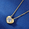 Solitaire Heart-shaped Round Moissanite   Necklace