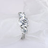 Trinité - Three-stones Pavé Round cut Moissanite Ring