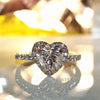 Cœur - Heart Pavé Moissanite Ring