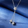 Double Chain Square Tassel Moissanite Necklace