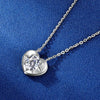 Solitaire Heart-shaped Round Moissanite   Necklace