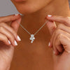 Three Stone Round Moissanite Necklace