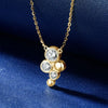Three Stone Round Moissanite Necklace