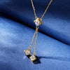 Double Chain Square Tassel Moissanite Necklace