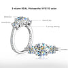 Trinité - Three-stones Pavé Round cut Moissanite Ring