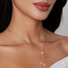 Double Chain Square Tassel Moissanite Necklace