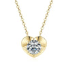Solitaire Heart-shaped Round Moissanite   Necklace