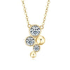 Three Stone Round Moissanite Necklace
