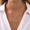 Double Chain Square Tassel Moissanite Necklace