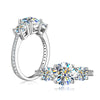 Trinité - Three-stones Pavé Round cut Moissanite Ring