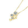 Three Stone Round Moissanite Necklace