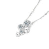 Three Stone Round Moissanite Necklace