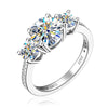 Trinité - Three-stones Pavé Round cut Moissanite Ring