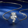 Three Stone Round Moissanite Necklace