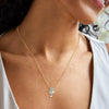 Three Stone Round Moissanite Necklace