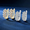 Three Row Cluster Moissanite Earring