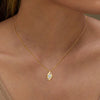 Shell Shape Oval Cut Moissanite Necklace