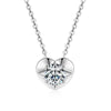 Solitaire Heart-shaped Round Moissanite   Necklace