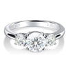 Luci - Three-stones Round cut Moissanite Ring