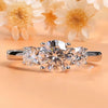 Luci - Three-stones Round cut Moissanite Ring