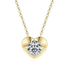 Solitaire Heart-shaped Round Moissanite   Necklace