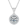 Cross Round-Cut Moissanite Necklace