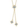 Double Chain Square Tassel Moissanite Necklace