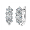 Three Row Cluster Moissanite Earring