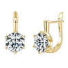 Six Claw Solitaire U Huggies Moissanite Earring